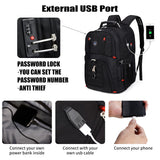 Extra Large 50L Travel Laptop Backpack – Airline-Approved Carry-On with USB Charging & Lock (17″)