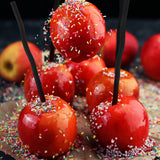 36Pcs Black Wooden Candy Apple Sticks – 6 Inch Real Branch Style Caramel Apple Skewers for Halloween, Birthday & Dessert Decoration