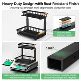 Heavy-Duty 2-Tier Under Sink Organizer with Adjustable Height – Sliding Cabinet Storage Rack (Black)