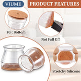 24-Pack Silicone Chair Leg Floor Protectors with Felt Pads – Anti-Scratch Furniture Caps for Hardwood & Tile Floors
