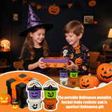 4-Pack Mini Halloween Candy Buckets – Pumpkin, Ghost, Witch & Monster Design Trick-or-Treat Set