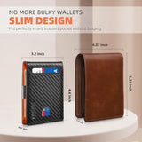 RFID Blocking Slim Wallet for Men with Money Clip – Minimalist Vegan Leather Travel Wallet