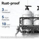 6-Pack Adhesive Shower Caddy Organizer Set – 100% Rustproof Stainless Steel (Black)