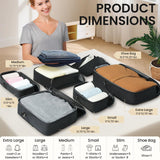 Compression Packing Cubes for Suitcase – Durable 320D Travel Packing Organizers for Efficient Luggage Storage