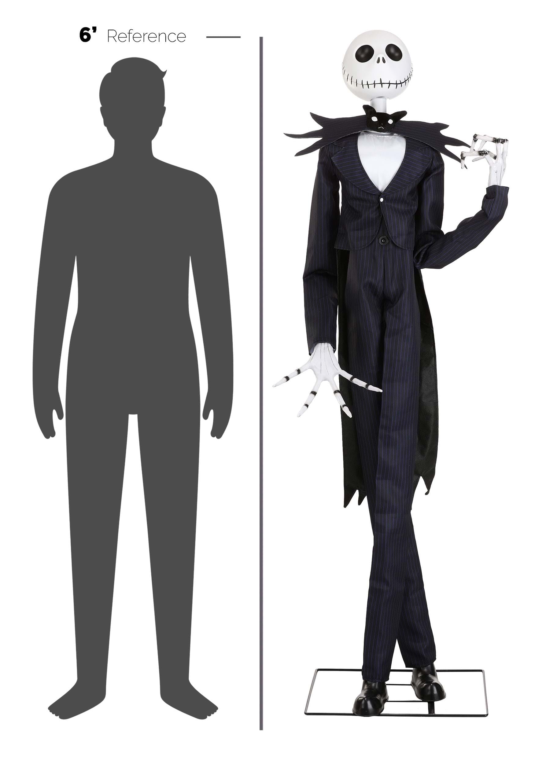 Animated Jack Skellington Halloween Decoration – Life-Size Moving Figure in Black & Purple Suit, Sound & Motion Activated