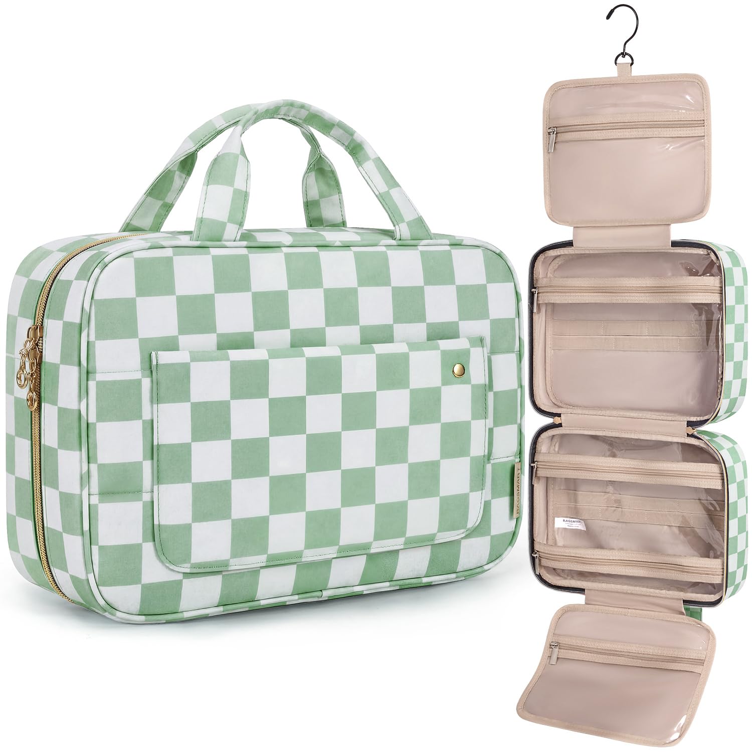 Premium Hanging Toiletry Bag with 360° Hook & Clear Travel Compartments