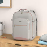 LOVEVOOK 40L Airline-Approved Carry-On Travel Backpack with Packing Cubes & Wet Pocket – Gray Pink