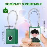 Portable Fingerprint Cable Padlock with USB Rechargeable Battery, Biometric Security Lock for Gym Locker, Backpack & Travel