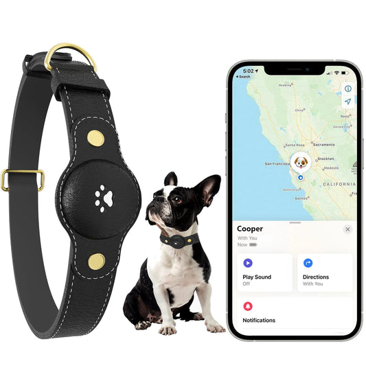 BOMERAHE GPS Dog Tracker Collar Apple Find My Waterproof Adjustable Smart Tracking Pet Collar No Subscription