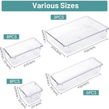 Clear Drawer Organizer Set (25-Piece) – Stackable Non-Slip Storage Trays for Kitchen, Bathroom, Office & Vanity