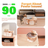 Apricot Pink Cordless Pet Water Fountain 3L – Pump-Free Vacuum System with Sensor & Timer Modes