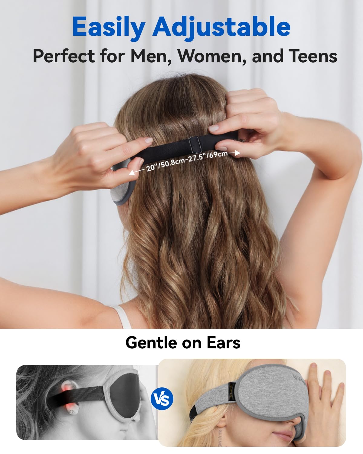 Weighted 3D Sleep Eye Mask with Microbeads – 100% Light Blocking Travel Mask with Earplugs for Deep Sleep, Meditation & Long Flights
