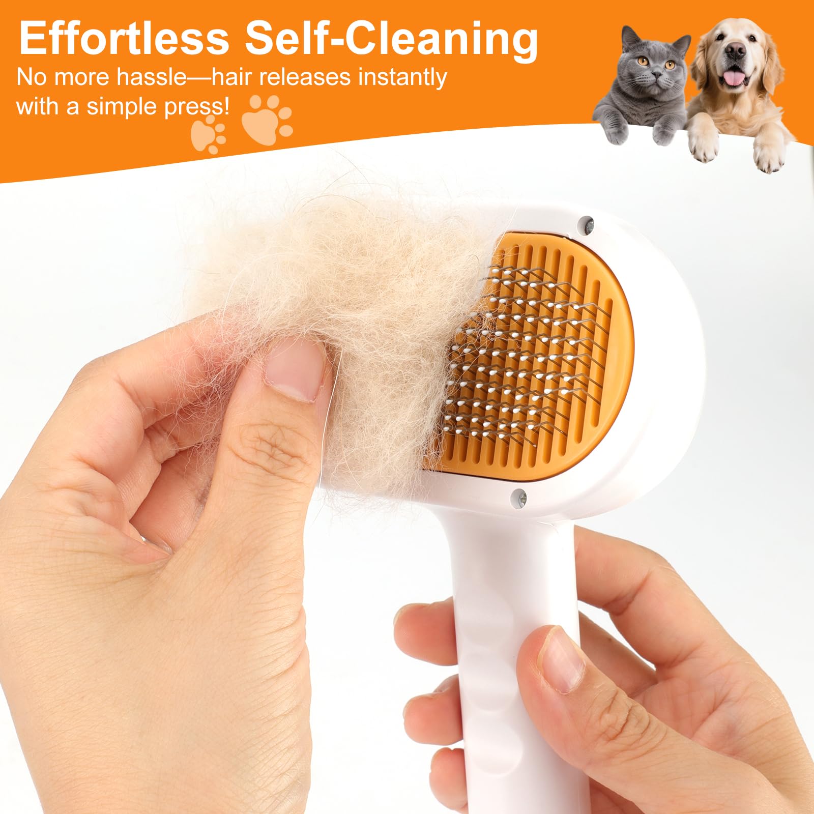 3-in-1 Cat Steam Grooming Brush with Mist Spray & Massage Function – Self-Cleaning Pet Hair Remover for Cats & Dogs (White)