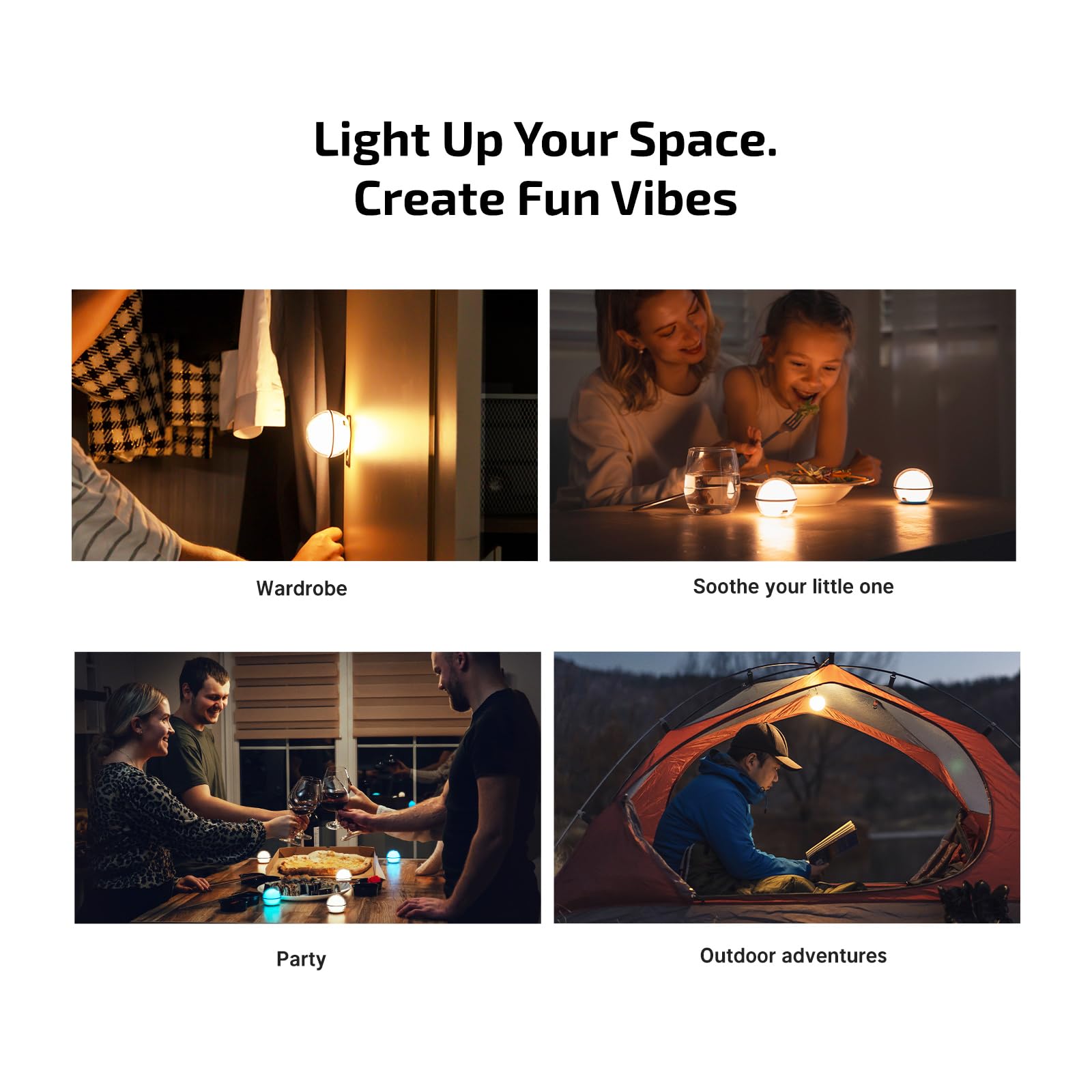 Sphere C USB-C Magnetic Smart Night Light – Portable RGB Bedside Lamp with App Control