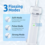 Portable Water Flosser Oral Irrigator – Cordless Dental Cleaner with 3 Cleaning Modes, 140PSI Power & USB Rechargeable Battery