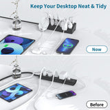 Desk Clamp Power Strip with 40W USB-C Fast Charging & 6 Outlets – Surge Protected Desktop Mount Extension Hub Black