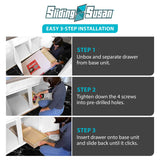 SlidingSusan Solid Wood Pull-Out Cabinet Drawer – Soft-Close, Full Extension, Heavy-Duty Storage Solution (Hard Rock)