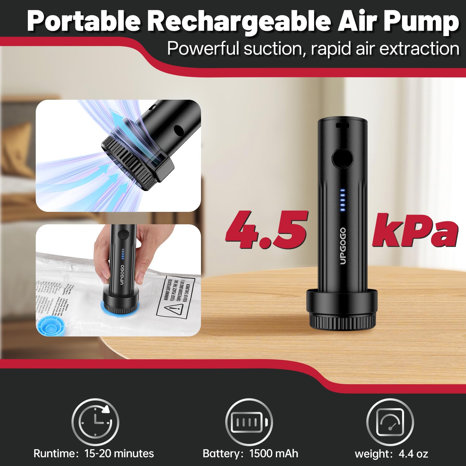 Vacuum Storage Bags with Electric Pump – Space Saving Compression Bags for Travel & Home Organization
