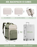 LOVEVOOK 40L Carry-On Travel Backpack with 3 Packing Cubes – Fits 17.3” Laptop – Airline Approved