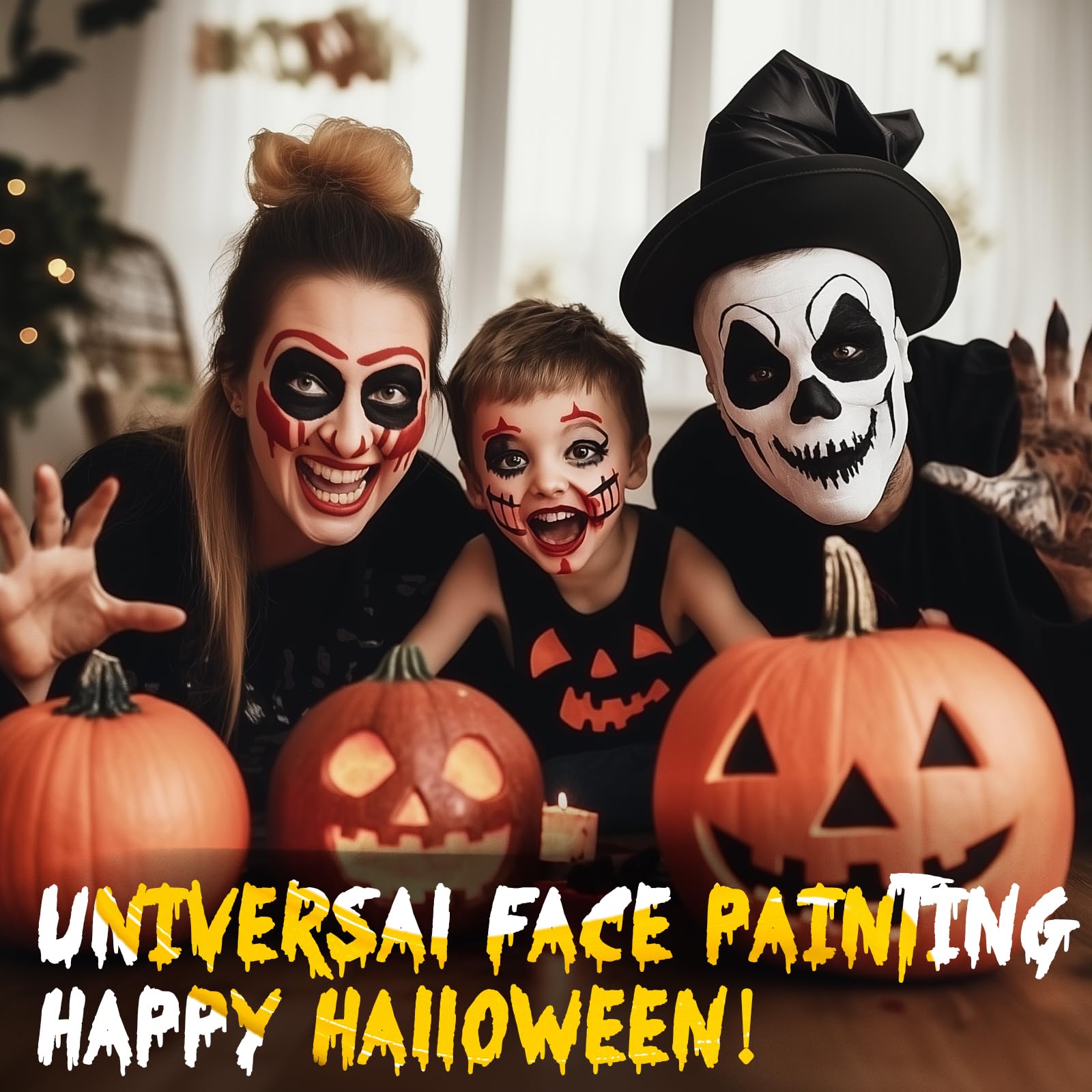 Black White Red Face Paint Kit – Professional Body & SFX Makeup for Halloween, Cosplay & Stage Performances