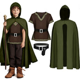 Navy Renaissance Kids Costume Set – 3-Piece Medieval Cloak, Shirt & Belt for Boys 🏰⚔️