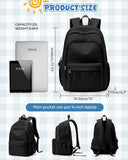 WINSPANSY Lightweight School Backpack for Teens & Adults – Water-Resistant Daypack with 14” Laptop Compartment (Black)