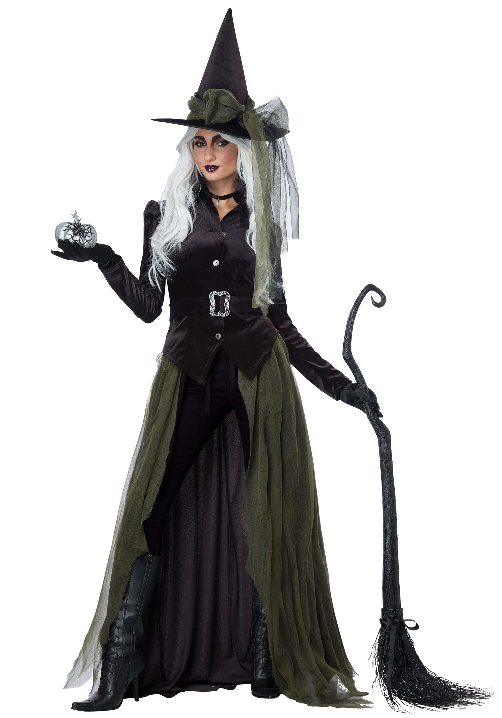 Black Gothic Witch Costume – Layered Velour Jacket & Overskirt with Hat & Belt for Women 🖤✨🧙‍♀️