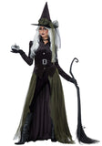 Black Gothic Witch Costume – Layered Velour Jacket & Overskirt with Hat & Belt for Women 🖤✨🧙‍♀️