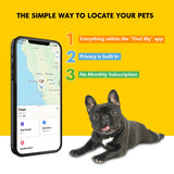 BOMERAHE GPS Dog Tracker Collar Apple Find My Waterproof Adjustable Smart Tracking Pet Collar No Subscription