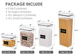 32-Piece Airtight Pantry Storage Containers Set – Stackable BPA-Free Canisters with Reusable Labels (Clear/Black)