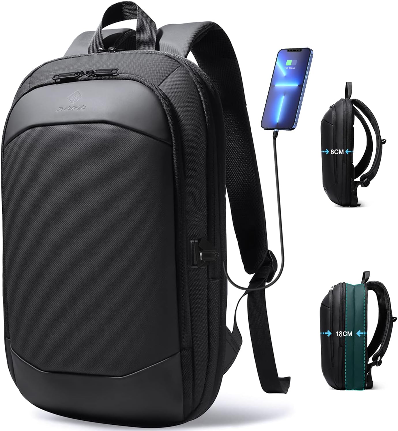 Premium 17-Inch Expandable Business Laptop Backpack for Men | Waterproof Travel Bag with USB Port & Anti-Theft Pocket