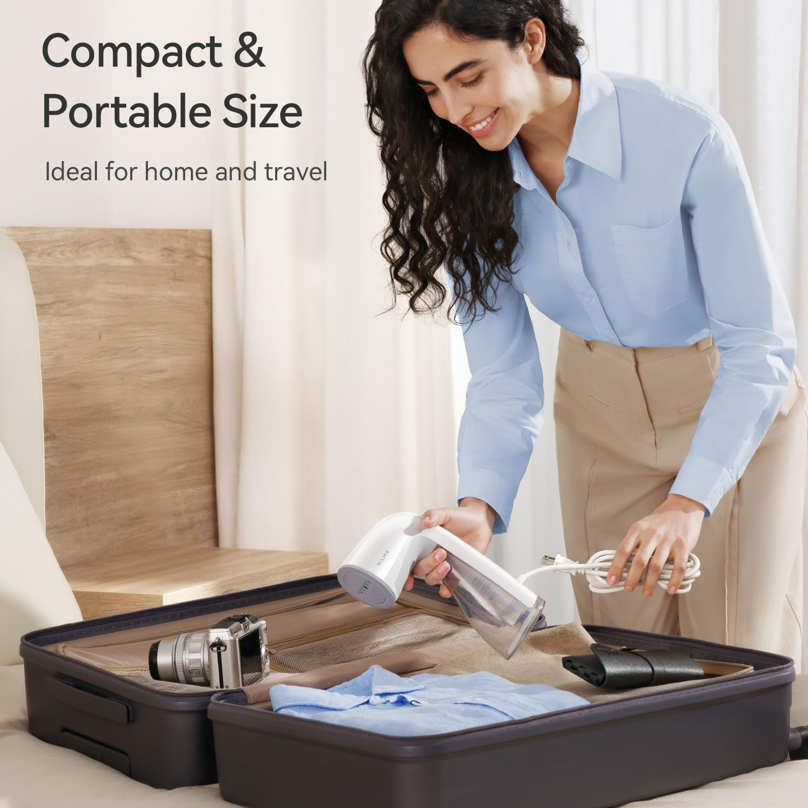 Portable Handheld Garment Steamer 1100W with Large 300ml Tank and 360° Leak-Proof Wrinkle Remover