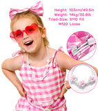 Golray 7pcs Girls Plaid Costume Dress Sweet Slip Dress with Accessories Movie Outfit Birthday Halloween Costume Girl Dress up Clothes for Play