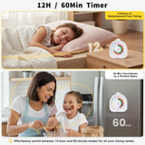 Rainbow Visual Timer with Magnetic Stand, Silent Rechargeable Countdown & Pomodoro Mode (60 Min / 12H) for Kids, Classroom & Focus Training – White