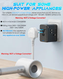 Universal Travel Adapter with 3 USB-C & 2 USB-A Ports – Worldwide Plug Adapter for 200+ Countries