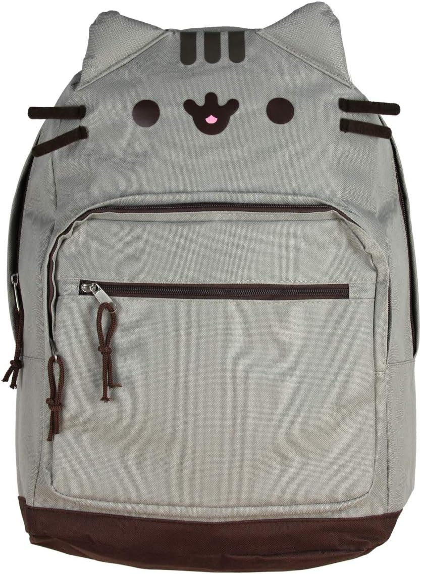 Brown Plush Cat Face 17L Backpack for Everyday Use