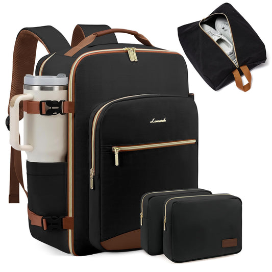 LOVEVOOK 40L Carry-On Travel Backpack with Box-Style Opening & Packing Cubes – Airline Approved