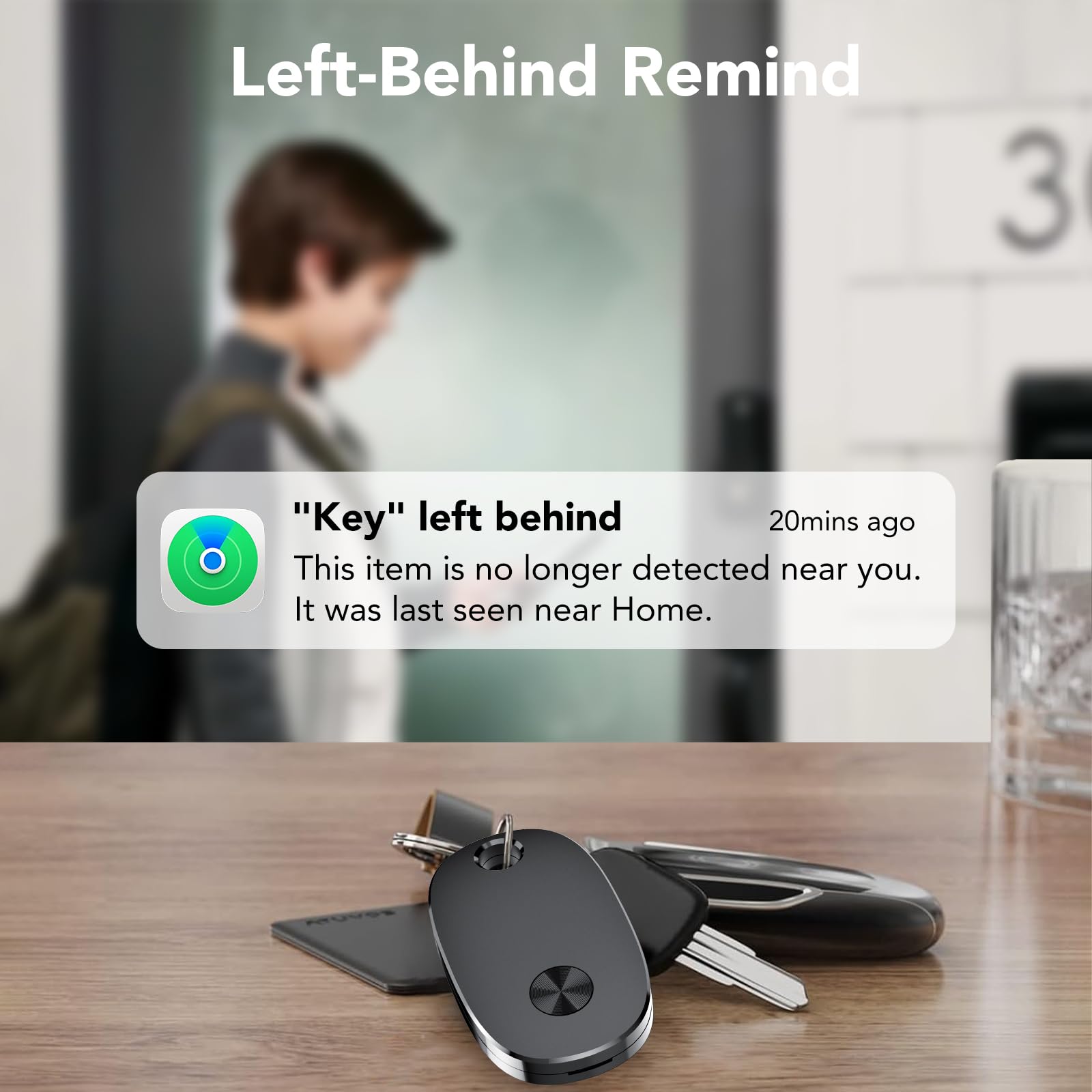 weTag Pro Bluetooth Tracker Tags 4 Pack, Apple Find My Compatible Item Locator with Sound Alert & Waterproof Design – Black