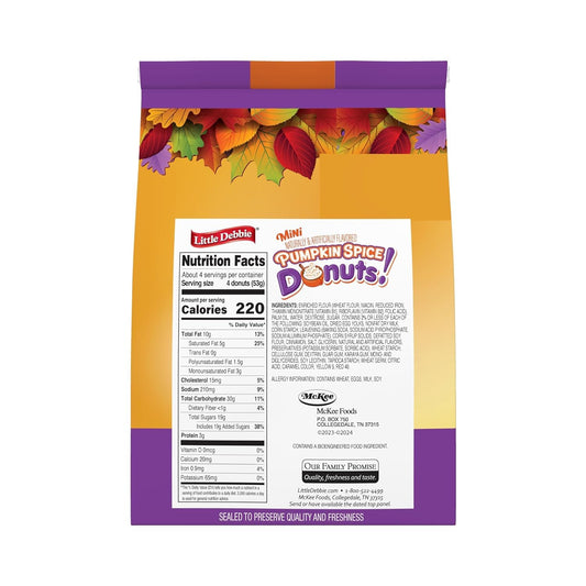 Little Debbie Pumpkin Spice Mini Donuts – Seasonal Fall Edition (7.74 oz / 220g)