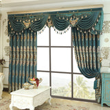 Luxury Elegant Embroidered Velvet Blackout Curtains – High-End Villa Style, Finished 2-Piece Set for Living Room or Bedroom