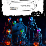 Halloween LED Glowing Eyes – 6 Colors, 23.6" Wire, Battery Powered Lights for Pumpkins, Masks & Spooky Décor