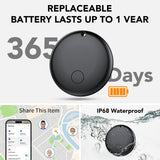 Android Bluetooth Tracker Tag 4 Pack, Find Hub Compatible Smart Item Locator with 120 ft Range, IP68 Waterproof, Replaceable Battery