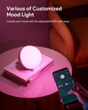 Hifree Smart Bedside Lamp with Alexa & Google Voice Control – RGB Night Light with App & Timer (White)