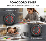 CREAVIVA Space Grey Flip Cube Pomodoro Timer with Visual Progress Bar, Silent Modes & USB-C Rechargeable Power