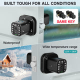 Fingerprint Keypad Door Knob Lock 2 Pack with Same Key, Biometric Smart Entry Lock for Home, Office & Garage Doors