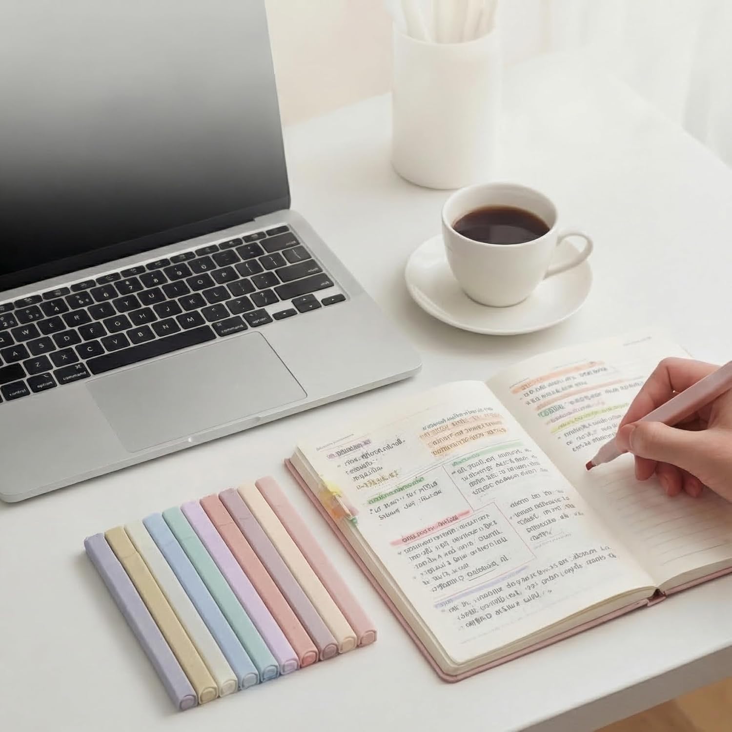12-Color Dual-Ended Pastel Highlighter Set