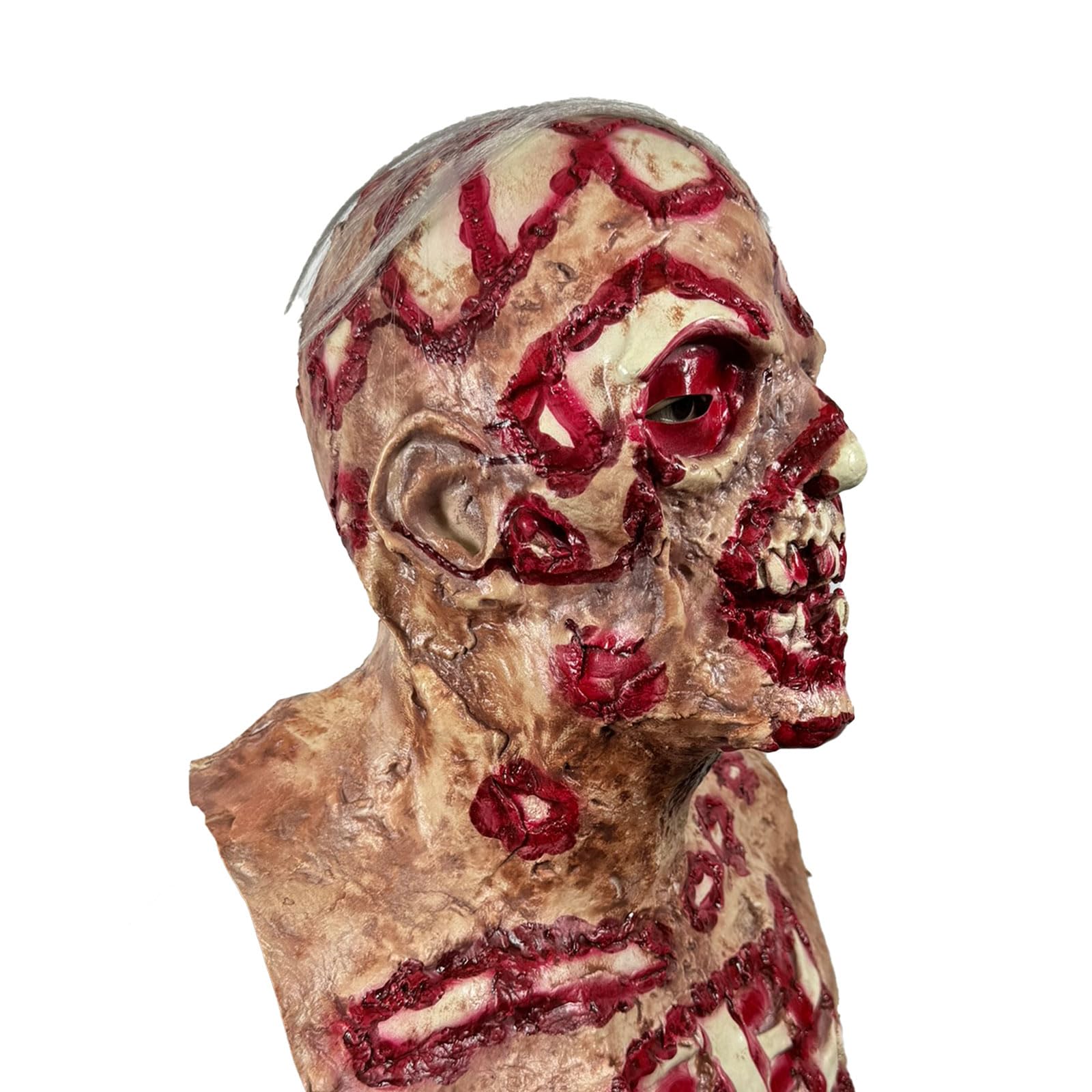 Red Bloody Zombie Mask – Ultra-Realistic Latex Horror Face for Halloween & Haunted Houses 🩸💀