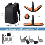 FENRUIEN Business Laptop Backpack – Water-Resistant Tech Backpack with USB-A & USB-C Charging Ports, TSA-Friendly Design (Fits 15.6”) – Black