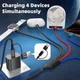 4-in-2 Multi Charging Cable for iPhone & Apple Watch – USB-A / USB-C Multi Device Charger