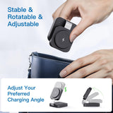 3-in-1 Foldable Magnetic Wireless Charging Station – Fast MagSafe Charger Stand for iPhone, Apple Watch & AirPods Portable Charging Dock